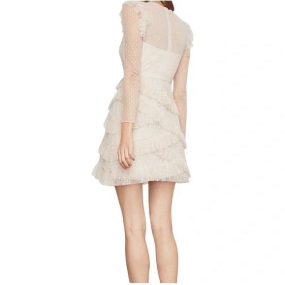 BCBG Cream Long Sleeve Polka Dot Dress - Picture 2 of 4